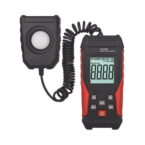 TA630 Digital Light Meter Illuminance Lux Meter Record LCD 0~200,000 Measurement Range Flexible Sensor Light Tester