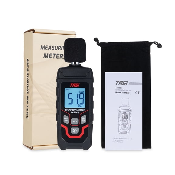 TA656A Digital Sound Level Meter 30-130dB High Precision Audio Tester 6.3 inches / 16 cm Black