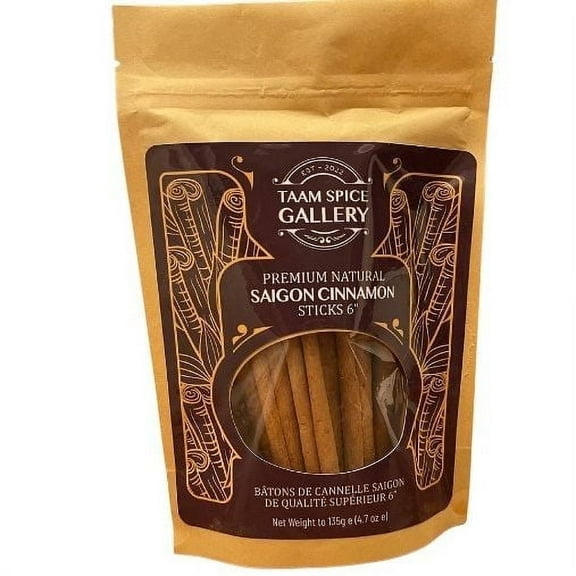 TAAM SPICE GALLERY Premium Natural Saigon Cinnamon Sticks 6"