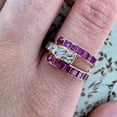 thumbnail image 1 of TAAPSEE JEWELS 14k White Gold Plated 3.60Ct Round Cut Pink CZ Engagement Ring, 1 of 4
