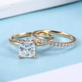 thumbnail image 1 of TAAPSEE JEWELS 2.50Ct Cubic Zirconia Princess Cut Wedding Bridal Ring Set for Women 14k Yellow Gold Plated, 1 of 2
