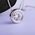 thumbnail image 1 of TAAPSEE JEWELS 2CT Bezel Set Solitaire Pendant Necklace Round Cut Cubic Zirconia 14K White Gold Plated, 1 of 3