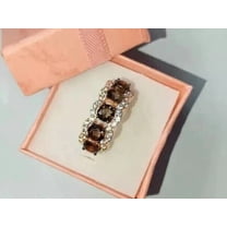 TAAPSEE JEWELS 2Ct Round Chocolate Cubic Zirconia Wedding Band Ring 14k Rose Gold Plated