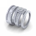 thumbnail image 1 of TAAPSEE JEWELS Cushion Cut CZ Halo Engagement Ring Set 3Pc Matching Couple Rings, 1 of 3