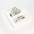thumbnail image 1 of TAAPSEE JEWELS His & Her Trio Ring Set 2Ct CZ 14K White Gold Finish Silver Round Cut, 1 of 4