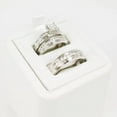 thumbnail image 1 of TAAPSEE JEWELS His & Her Trio Ring Set 2Ct Round Cut CZ 14K White Gold Finish Silver, 1 of 4