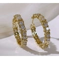 thumbnail image 1 of TAAPSEE JEWELS Huggie Hoop Earrings In Round Cut Cubic Zirconia 14K Yellow Gold Finish Silver, 1 of 5