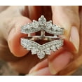 thumbnail image 1 of TAAPSEE JEWELS Round Cut Cubic Zirconia Enhancer Wrap Wedding Ring 14K White Gold Plated, 1 of 4