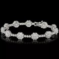 thumbnail image 1 of TAAPSEE JEWELS White Round Cut Cubic Zirconia Cluster Flower Tennis Bracelet 14k White Gold Finish, 1 of 3