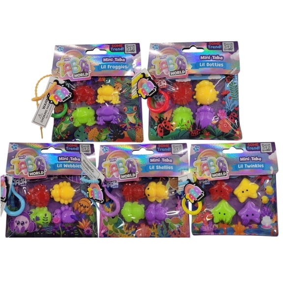 TABA World Mini Taba Lil Squishy Set: Lil Twinkles, Lil Shellies, Webbies, Lil Froggies, & Lil Dotties