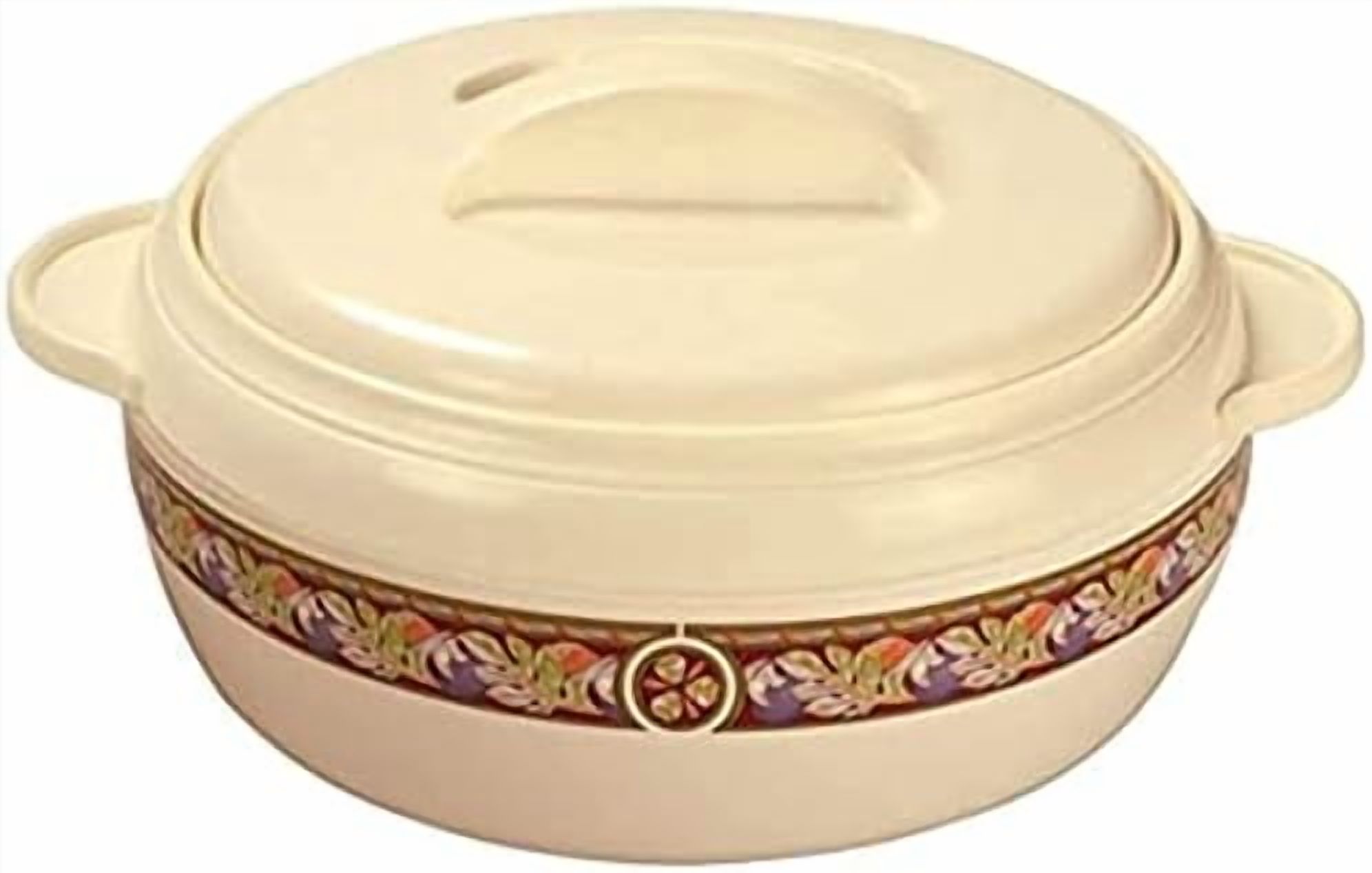 TABAKH Karishma 8-Liter Insulated Casserole Serving Bowl With Lid Food Warmer Cooler Hot Pot Storage Container Thermo Thermal Hotpot, White (8000ml)