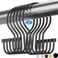 thumbnail image 1 of TABGIME Balanced Glide Brushed Matte Black Rustproof Metal Shower Curtain Rings Double Hooks, 12 Count-Decorative Cylinders, 1 of 5