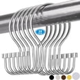 thumbnail image 1 of TABGIME Double Shower Hooks and Rings for Bathroom, Balanced Glide Plated Chrome Rustproof Metal Shower Curtain Hook Ring, 12 Count-Decorative Cylinders, 1 of 5