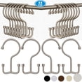 thumbnail image 1 of TABGIME Decorative & Durable Glide Brushed Matte Nickel Rustproof Metal Shower Curtain Rings Double Hooks, 12 Count-Cylinders, 1 of 6
