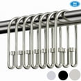 thumbnail image 1 of TABGIME Decorative & Sturdy Glide Polished Nickel Rustproof Metal Shower Curtain Rings U-Shaped Non-Slip Double Hooks, 24 Count-Cylinders, 1 of 5