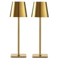 thumbnail image 1 of Mainstays 2 Pack Indoor/Outdoor Rechargeable 13" Table Lamp, Gold, 1 of 13