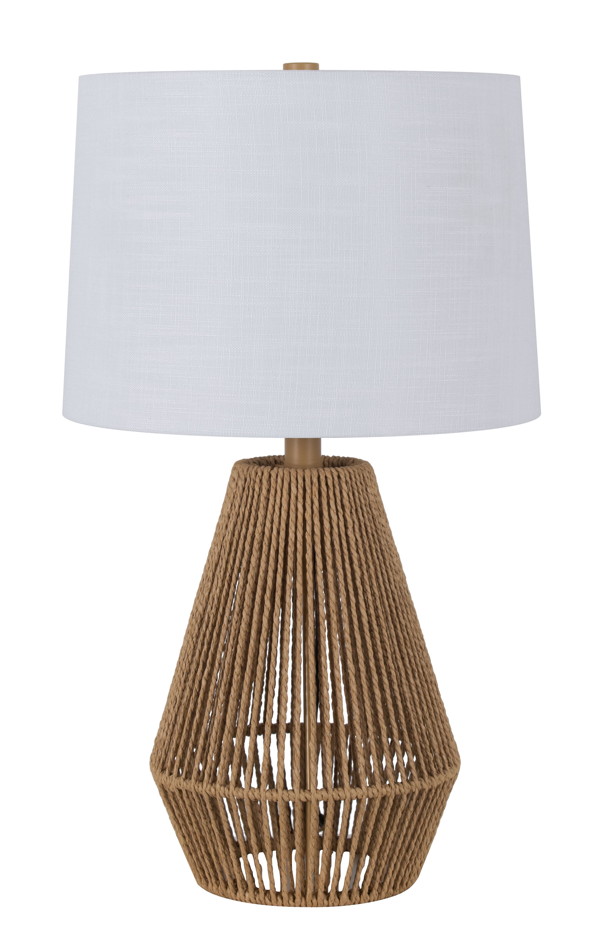 Mainstays 22" inch Brown Rope Table Lamp with White Shade