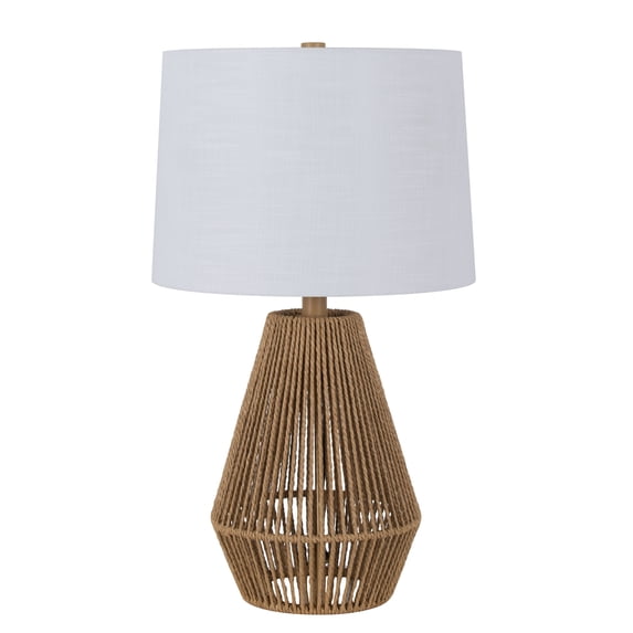 Mainstays 22 in Brown Rope Table Lamp with White Shade