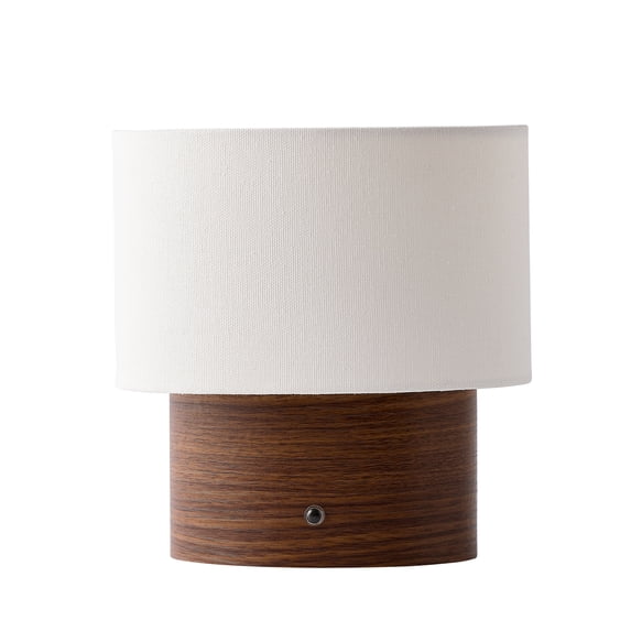 Better Homes & Gardens Corbinne LED Rechargeable Table Lamp, Walnut Finish