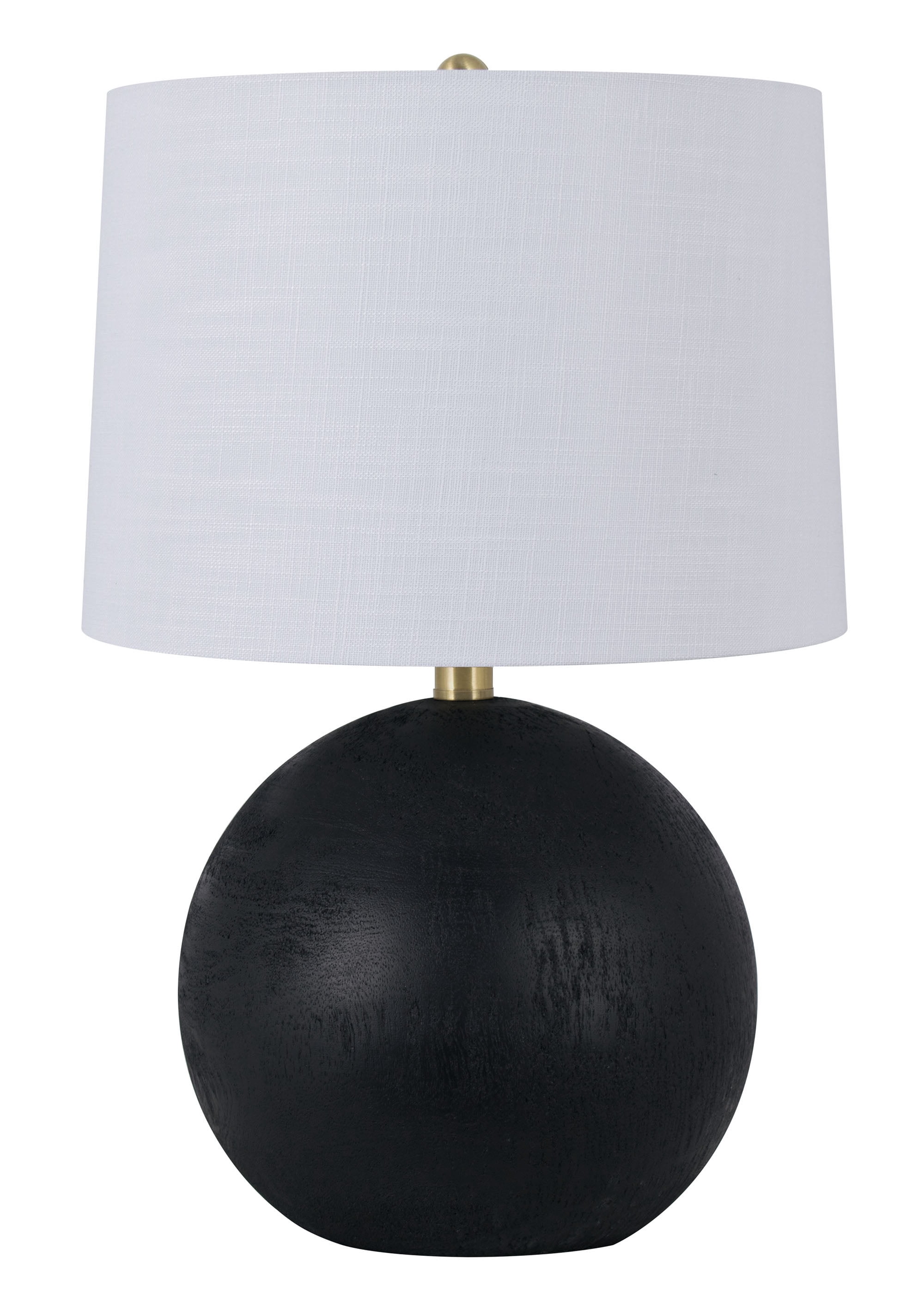 Mainstays 20 in Table Lamp, Black Ball Base with White Shade