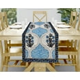 thumbnail image 1 of Kantha Originals 72 x 13 Inch Blue Floral Contemporary Table Runner, 1 of 1