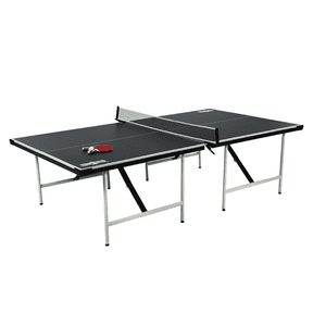 Hall of Games Official Size Ping Pong Table Tennis Table, Space Saving No Assembly Design with Accessories, Black/White