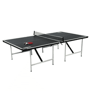 Hall of Games Official Size Ping Pong Table Tennis Table, Space Saving No Assembly Design with Accessories, Black/White