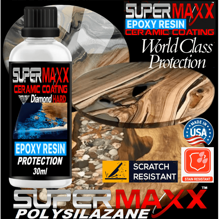 TABLE TOP EPOXY RESIN CLEAR CERAMIC COATING SCRATCH &amp; STAIN 