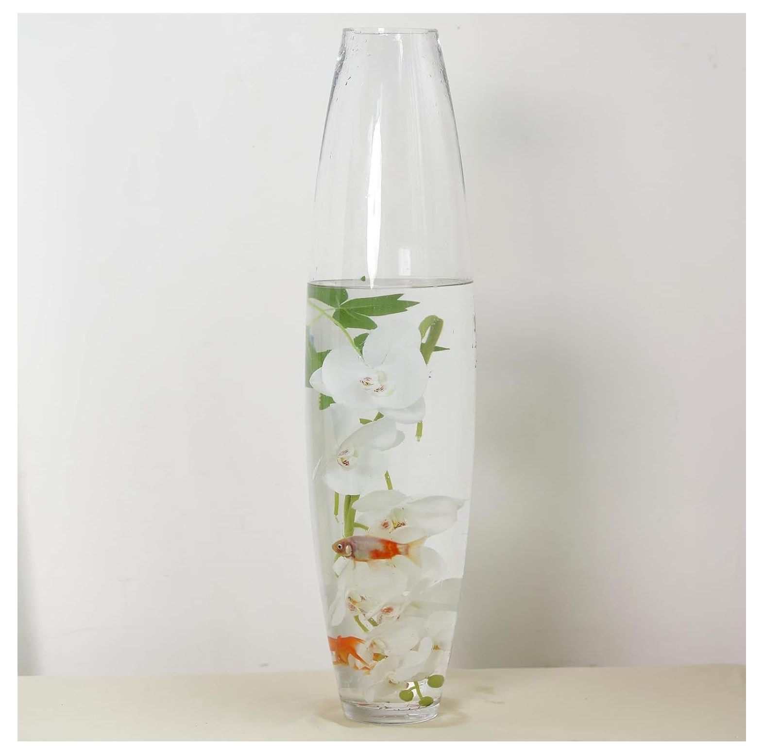 TABLECLOTHSFACTORY 31" Tall Tapered Cylinder Glass Vase Clear Floor