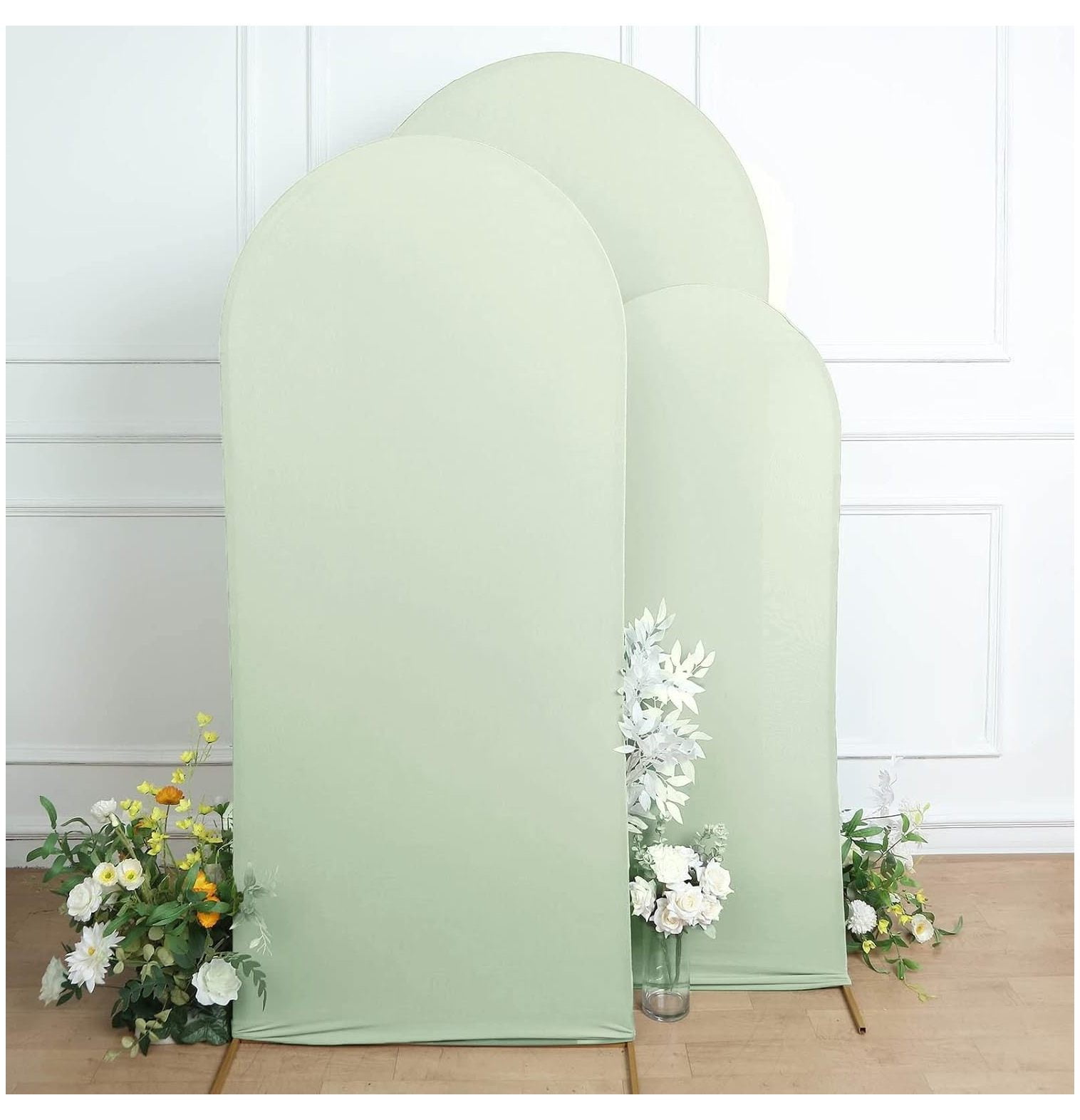 TABLECLOTHSFACTORY Set of 3 | Matte Sage Green Spandex Fitted Wedding ...