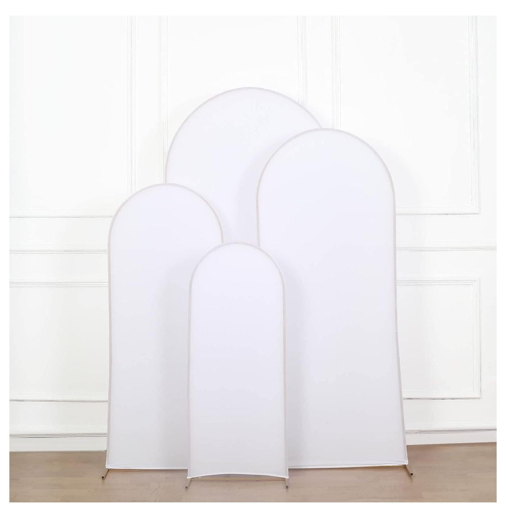 TABLECLOTHSFACTORY Set of 4 | Matte White Spandex Fitted Wedding Arch ...