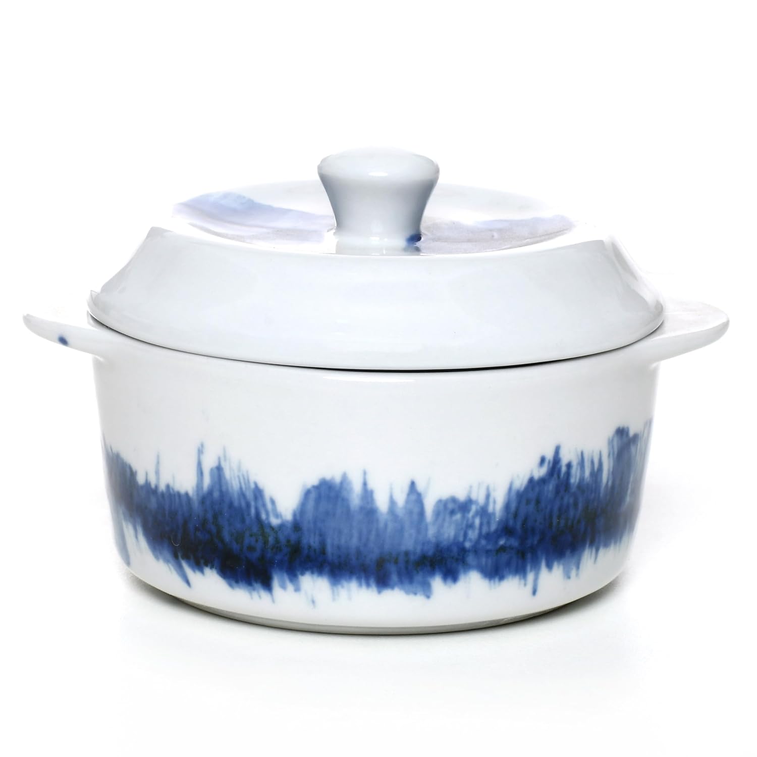 Casserole with Lid, 5 Qt Non-Stick, Foldable Knob, Blue