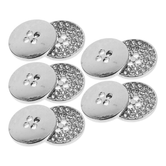 TABLETREANDS 10Pcs Elegant Silver Rhinestone Buttons For Women Coats And Jackets Decorative And Replacement Use