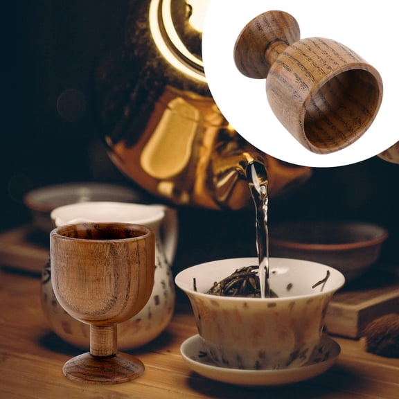 TABLETREANDS 1Pack Vintage Glassware Jujube Wood Non-slip for Whisky Lovers Adults present Giving