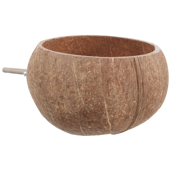 TABLETREANDS 1Set Coconut Shell Round Pet Food Bowl for Rabbit Feeding Time and Pet .7x4.7in