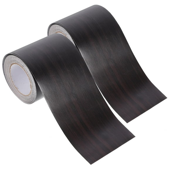 CATIEBYE Black Wood Grain Skirting Board Trim Baseboard Trims Self-adhesive Outdoor Use 2 Rolls