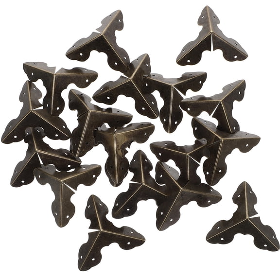 TABLETREANDS 20Pcs Metal Corner Protectors for Furniture and Wooden Boxes 1.5X0.9In