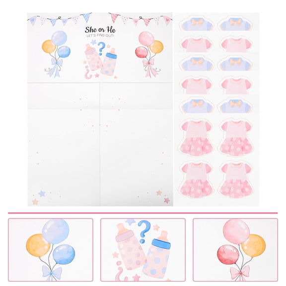 TABLETREANDS 20Set Gender Reveal Decorations with Digital Printing Technology in Assorted Colors