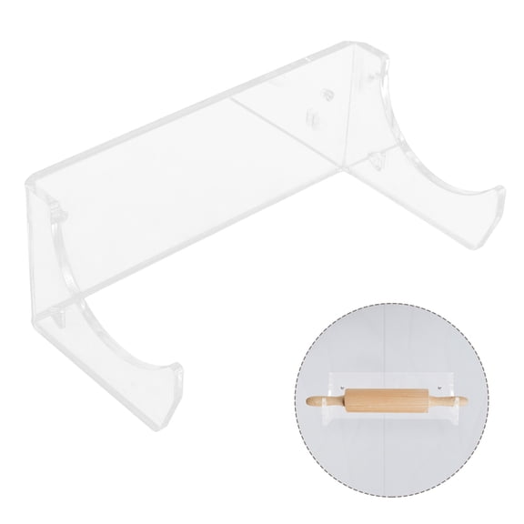 TABLETREANDS 2Set Wall Mount Rolling Pin Holder Acrylic Space-saving Kitchen Organization For Homeowners 11.8x3.9x2.9in