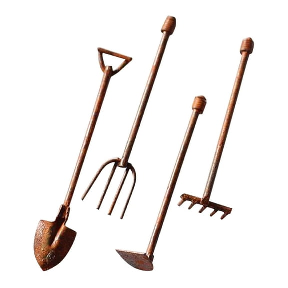 TABLETREANDS 4Pcs Mini Garden Tools Set Brown for Outdoor and Indoor Use