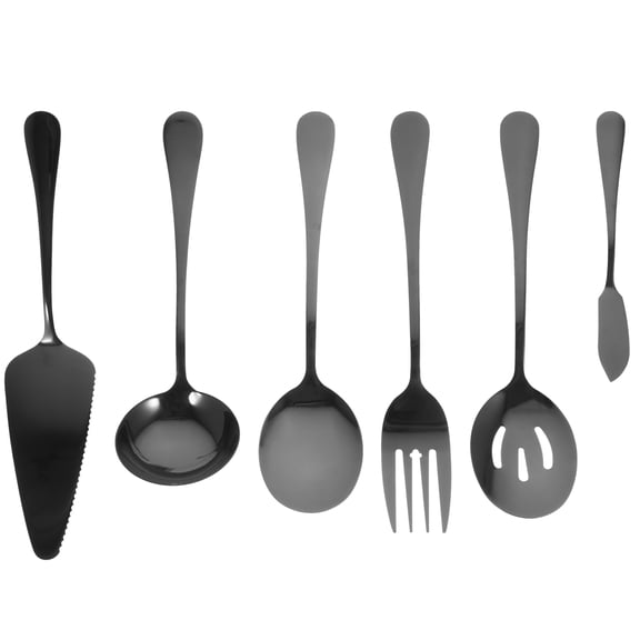TABLETREANDS 6Pcs Set Kitchen Utensils Smooth Surface and Edges Metal Tableware for Family Dining
