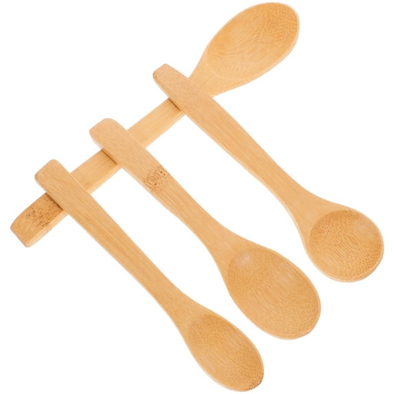 TABLETREANDS 8Pcs Large Oval Bamboo Spoons for Children Small Scoop for Honey