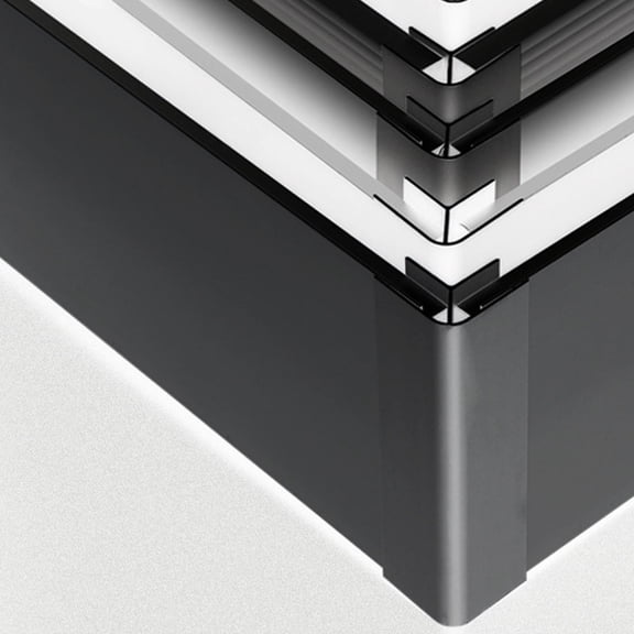 TABLETREANDS Black Aluminium Alloy Baseboard Corner Connectors for Cabinets 11.8X2.4X0.5In