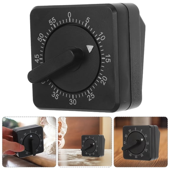 TABLETREANDS Compact Abs Black Kitchen Timer Mechanical Timer For Cooking And Baking 1Pcs
