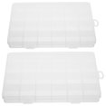 thumbnail image 1 of TABLETREANDS Craft Organizer Box 2Pcs Rectangular Plastic Storage for Beads and Parts 7.9X5.3X1.6in, 1 of 8