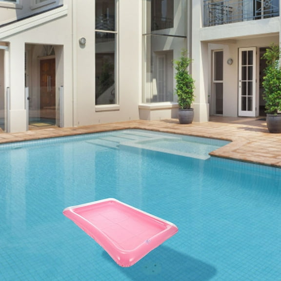 TABLETREANDS Inflatable Floating Ice Tray 2Pcs Pink Rectangular for Men Women and Families Floating Drink Holder Pool