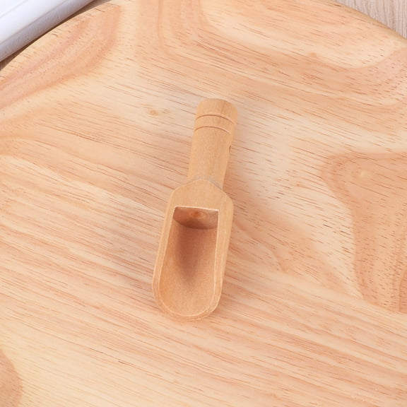 TABLETREANDS Round Handle Mini Wood Spoons 3Pcs for Kitchen Measuring Salt Candy Spices Home Users