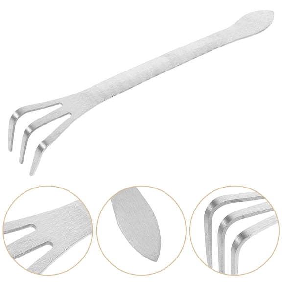 TABLETREANDS Small Digger Rake Ergonomic Design Stainless Steel Bonsai Root Tool for Gardening 1Pack 24.50X3.50X3.50 Cm