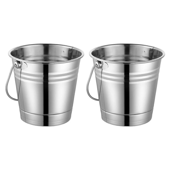 TABLETREANDS Stainless Steel Ice Storage Container Set, 2 Pieces, Square Design for Home and Kitchen Use