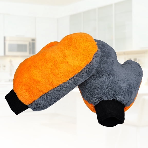 TABLZONE 1 Pair Multi- Fleece Car Wash Mitts, Soft Car Cleaning Gloves, and Reusable, 9.4 x 7.9 x 0.8 inches